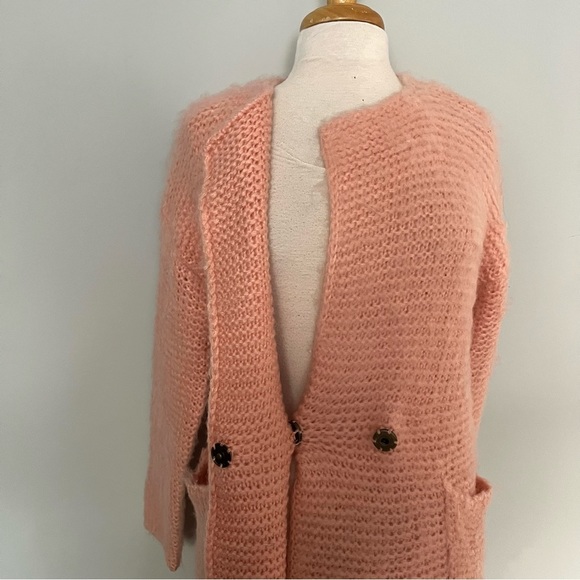 NWT NEW Solution Light Pink Fuzzy Cozy Comfy Coat Jacket One Size Easter Spring - Picture 4 of 8